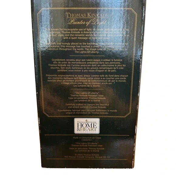 VTG Thomas Kinkade Lights of Liberty Porcelain Vase Avon White House Christmas - Picture 6 of 6